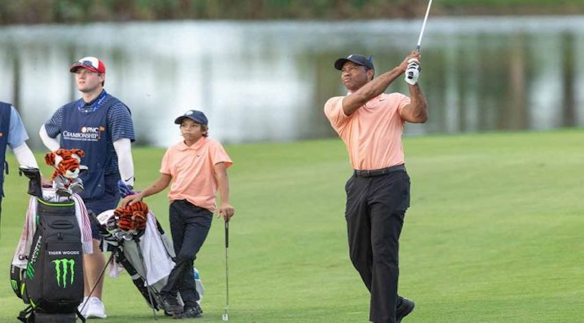 Tiger Woods y su hijo 