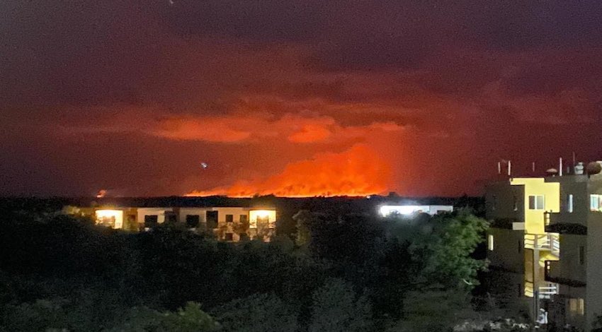 Incendio cerca de Chiquilá